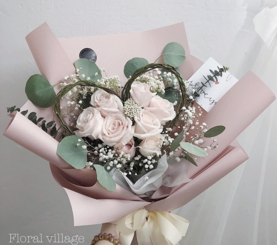 MẪU BÓ HOA HỒNG HÌNH TRÁI TIM