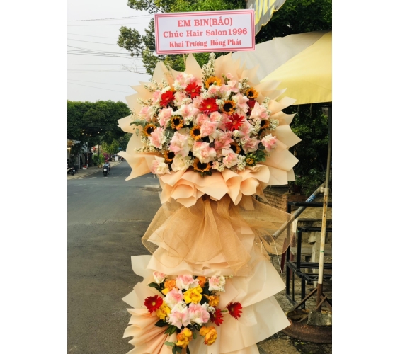 LẴNG HOA KHAI TRƯƠNG TONE VÀNG