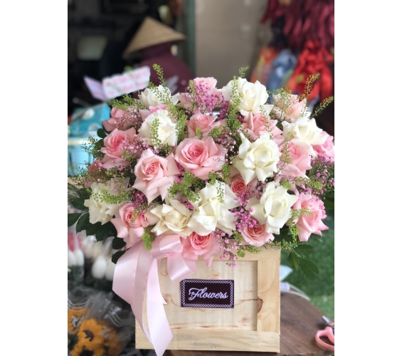 GIỎ HOA HỒNG - HOA TƯƠI BÌNH LONG