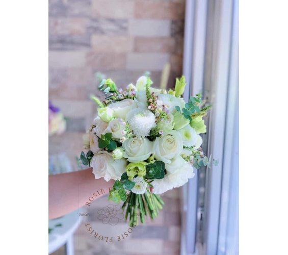 MẪU HOA CƯỚI HOA HỒNG TRẮNG