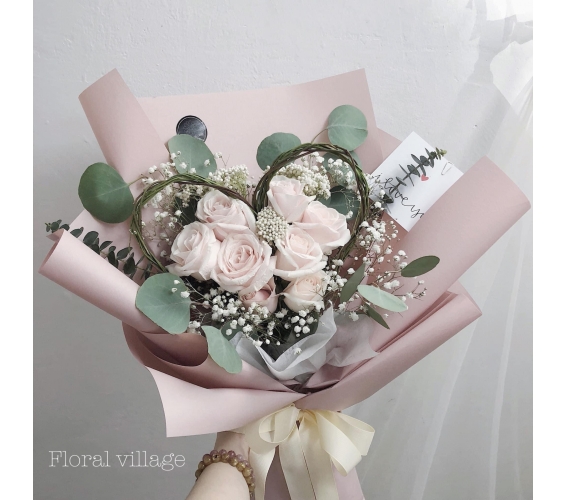 MẪU BÓ HOA HỒNG HÌNH TRÁI TIM